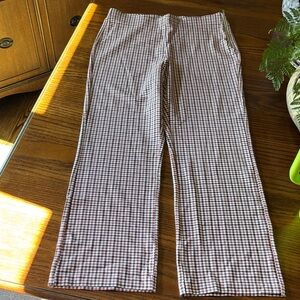 Ecru Prince Cropped Flare Leg Pant Rose Check Size M Style 1081PR
